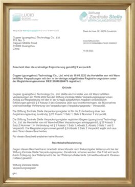our certificates German EPR Certification