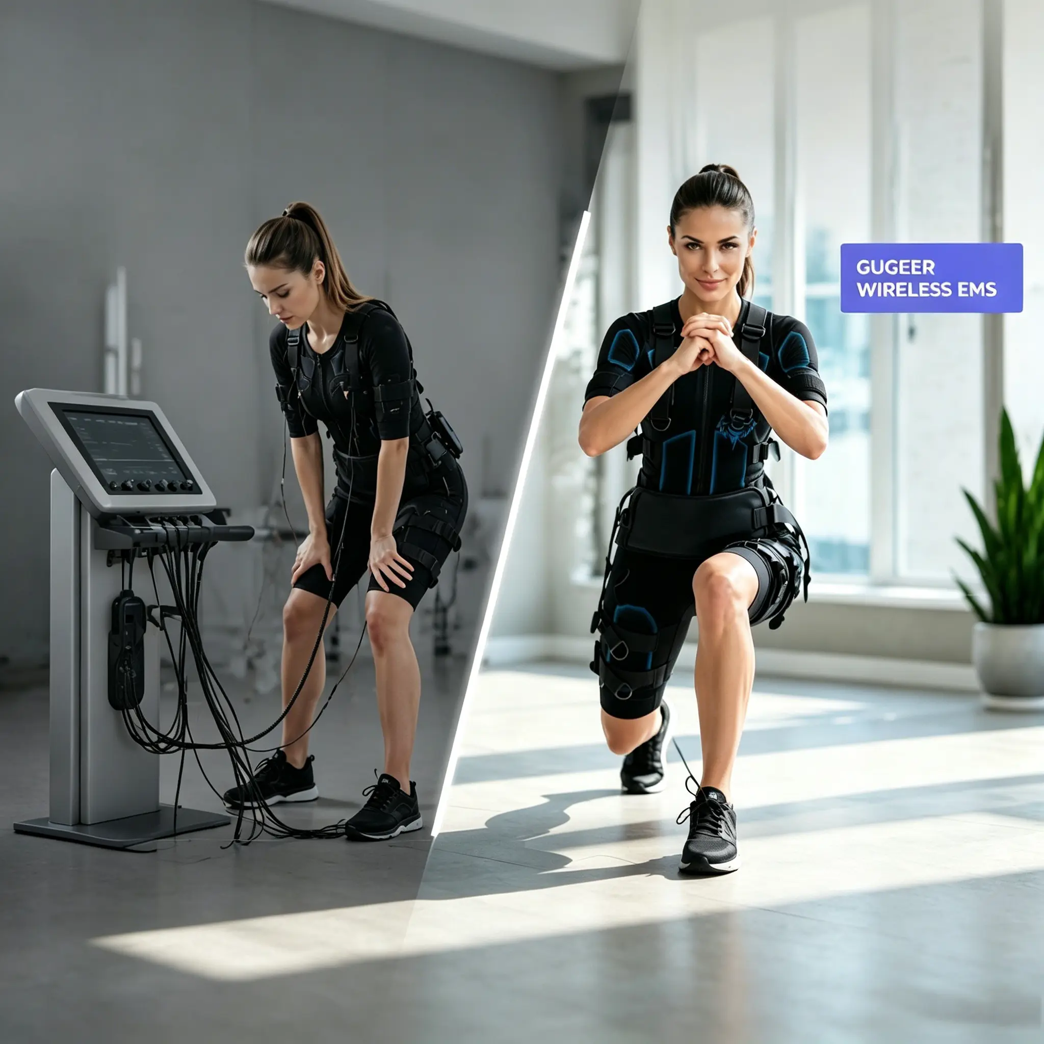 section wired ems training suit vs gugeer wireless ems training suit